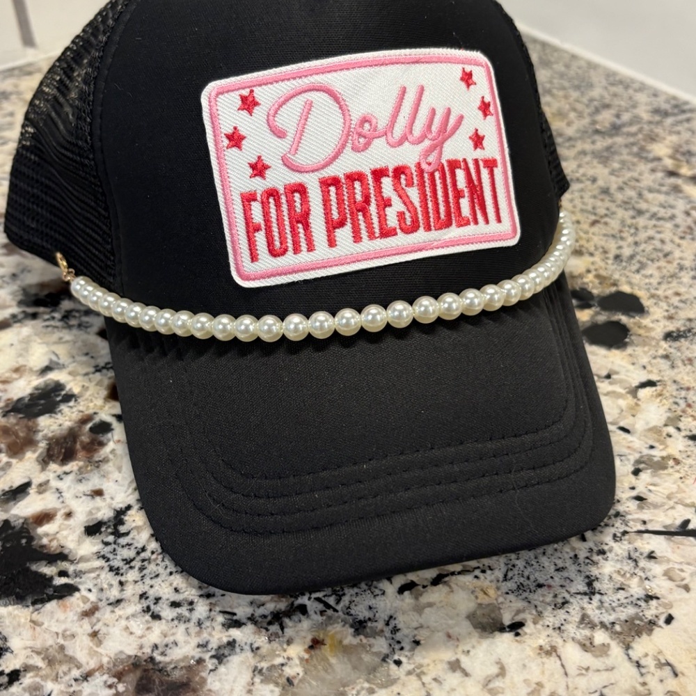 NEW TRUCKER HAT - DOLLY FOR PRESIDENT PATCHES & PEARLS - 🧢✨ - Picture 11 of 12
